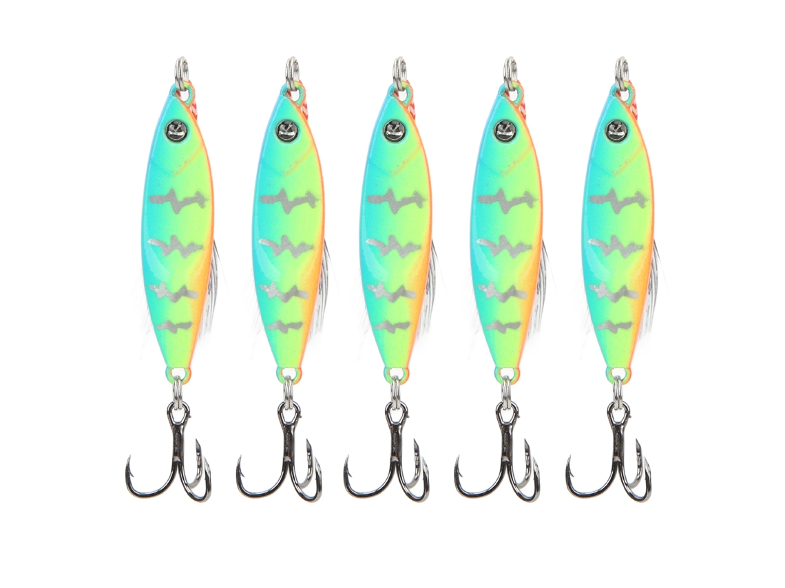 Señuelo de pesca artificial realista con anzuelo, 5 unidades