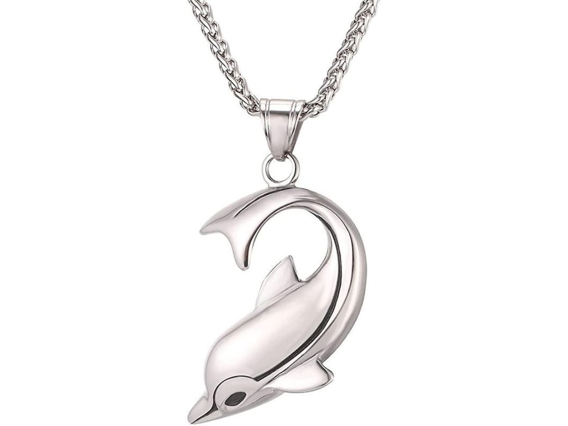 2026-13638-colgante De Tiburón/pez/delfín Joyería Animal Collar Para Hombres Niños Acero Inoxidable Glo 09 Delfín Inoxidable