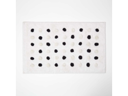Homescapes Black And White 100 Cotton Bath Mat Tufted Polka Dot Design, 50 X 80 Cm