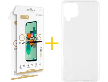 Kit Funda + 2 Protectores de Pantalla Samsung Galaxy M12 ACCETEL Liso (Transparente)
