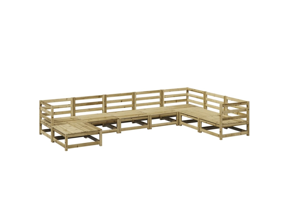 Maison Exclusive - Juego De Sofás De Jardín 8 Pzas Madera De Pino Impregnada