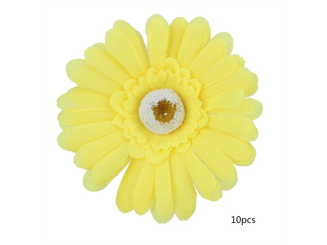 MEOIRUERY 10pcs Corona de Flores Artificiales Imitación para Decoración de Fiesta y Accesorios de Fotografía (Amarillo)