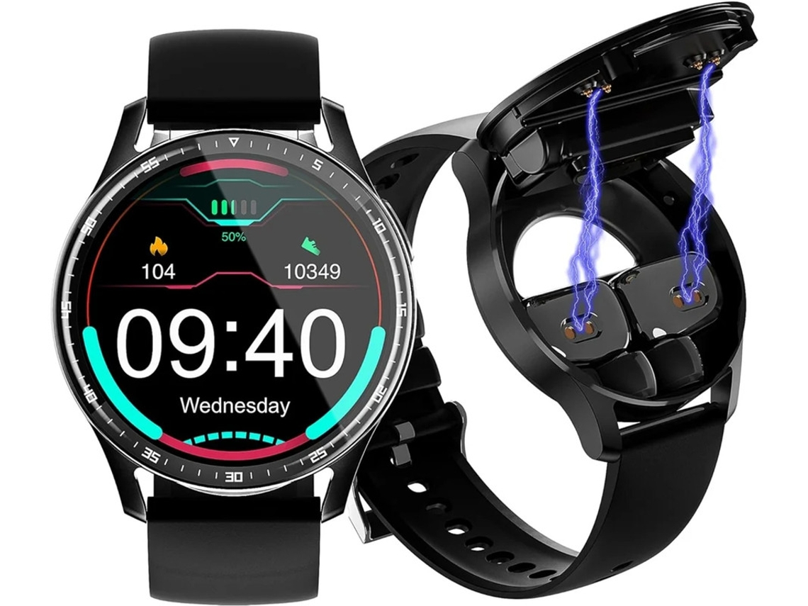 Reloj inteligente con auriculares, 2 en 1 para iPhone, monitor de presión arterial, rastreador de actividad física Bestvite