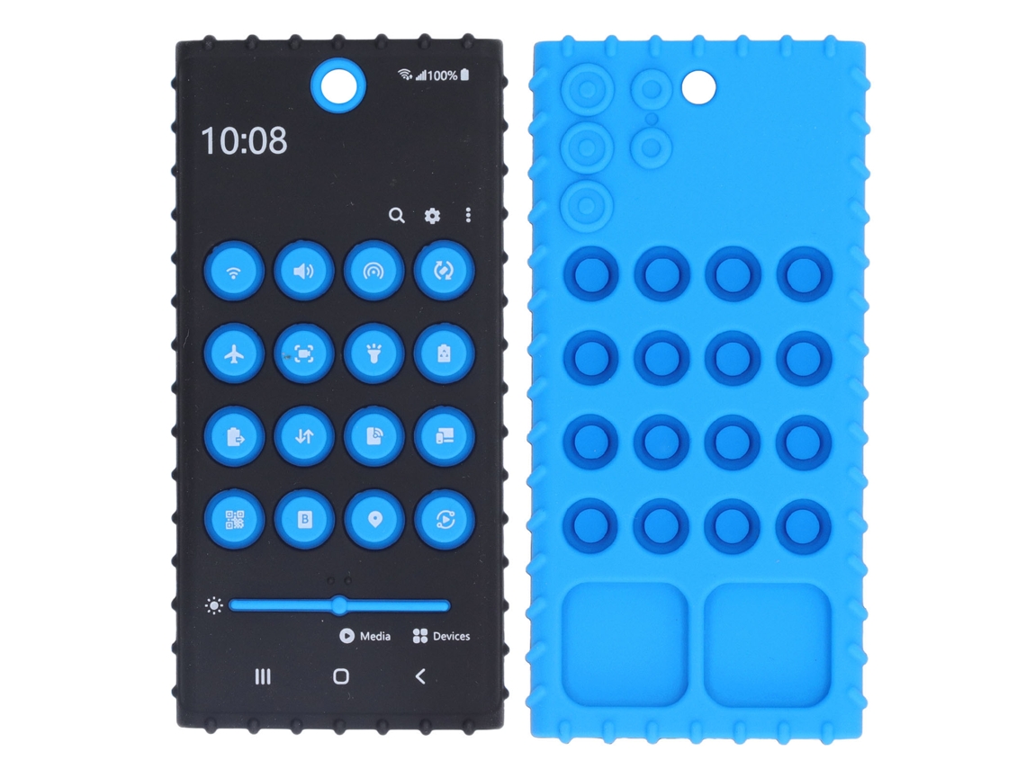 Chupete de silicona para niños, con forma de teléfono, brillante, para el desarrollo sensorial y motor.