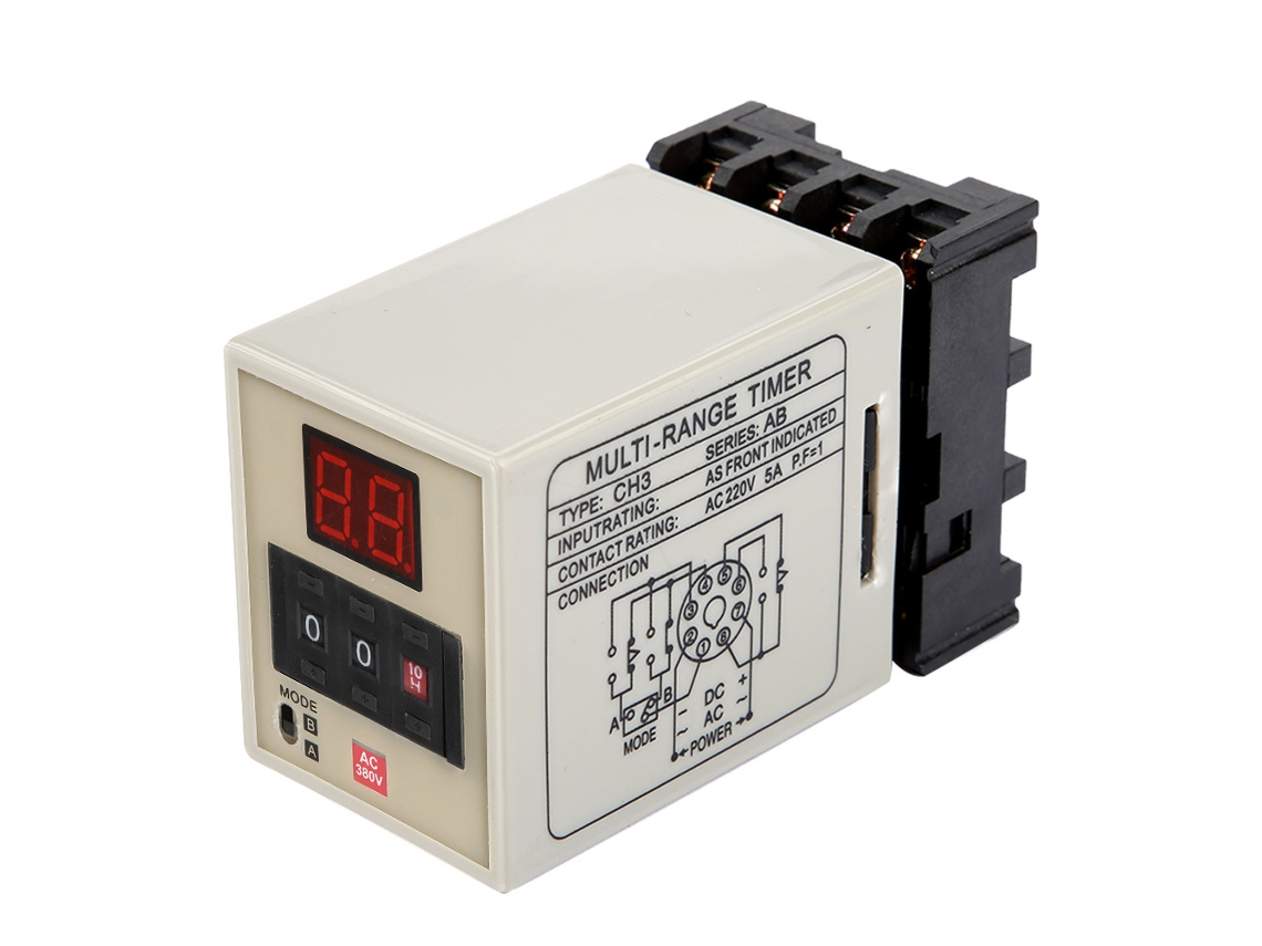 Relé Temporizador De Modo Dual Ah3-dm Con Pantalla Digital, 0,01 S - 99 H (ca 380 V)