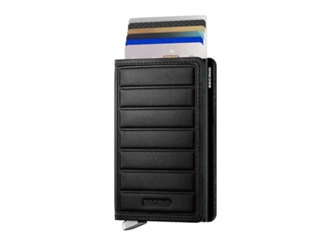 Cartera Fólio, Premium SECRID Slimwallet Emboss Lines Negro