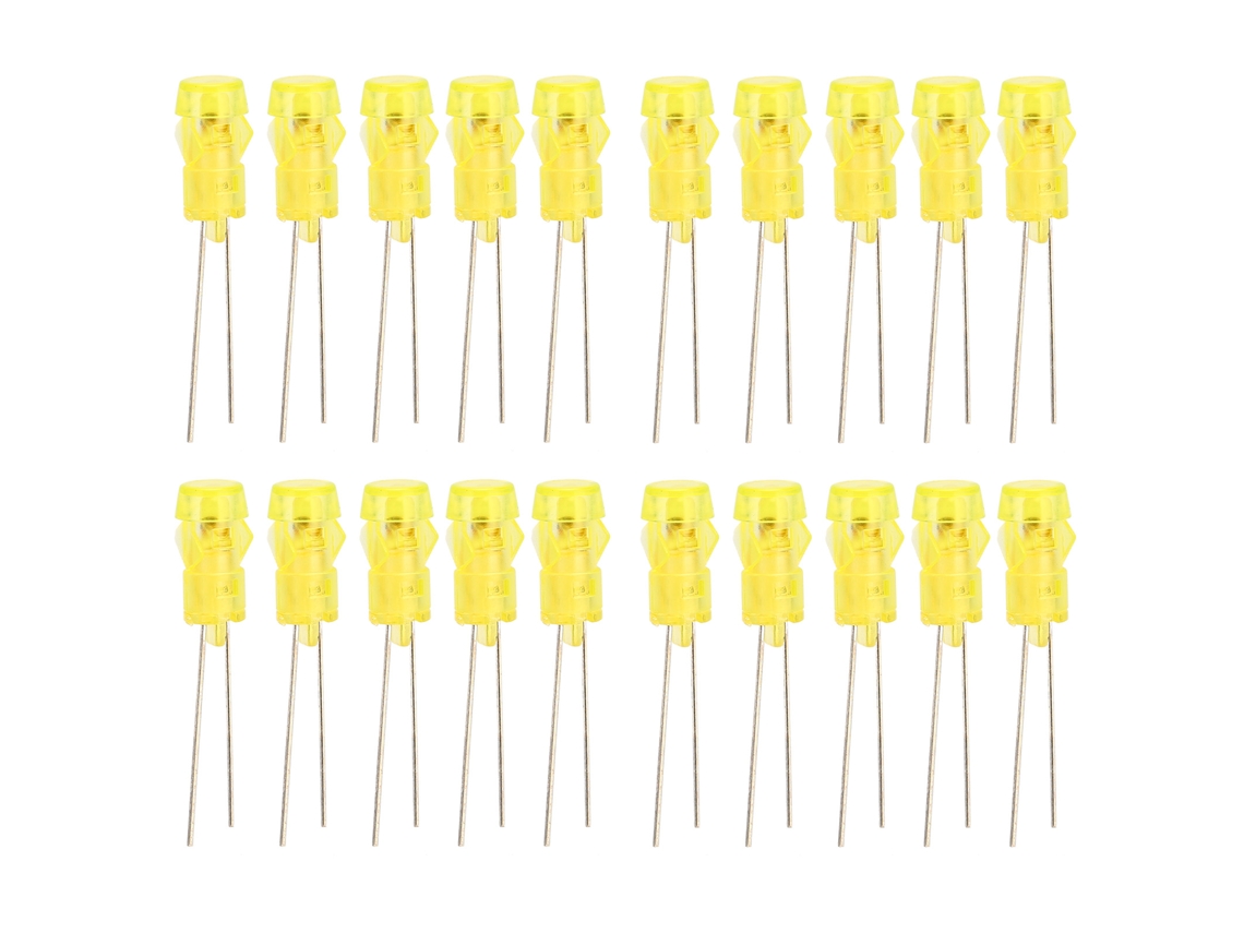 20 Diodos Led Amarillos De 3 Mm Para Proyectos Científicos Y Experimentos Diy (diodos Emisores De Luz).