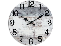 2026-reloj De Pared Linjou, Vintage Redondo Rústico Costero Náutico Decorativo (gris)