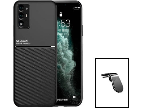 Kit Carcasa Magnetic Lux + Soporte Magnético L Safe Driving para Oppo Reno5 Z PHONECARE Negro