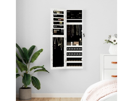 Espejo con joyero de pared blanco 30x8.5x106 cm VIDAXL