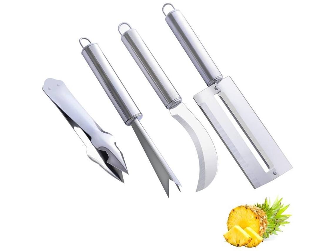 Juego De 4 Peladores De Piña De Acero Inoxidable, Pelador Práctico Para Los Ojos De La Piña.