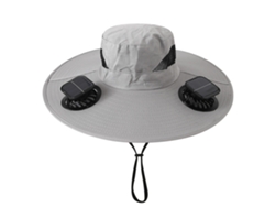 (cuadrado Gris Claro) Sombrero Con Ventilador Solar, Recargable, Para Pesca Al Aire Libre, Protección Solar Y Parasol.