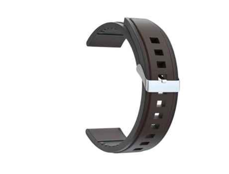 Correa de piel auténtica 22mm hebilla plateada para Huawei Watch GT - café