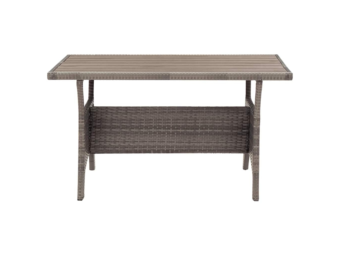 Maison Exclusive - Mesa de jardín de 120x70x66 cm con patas de mimbre gris