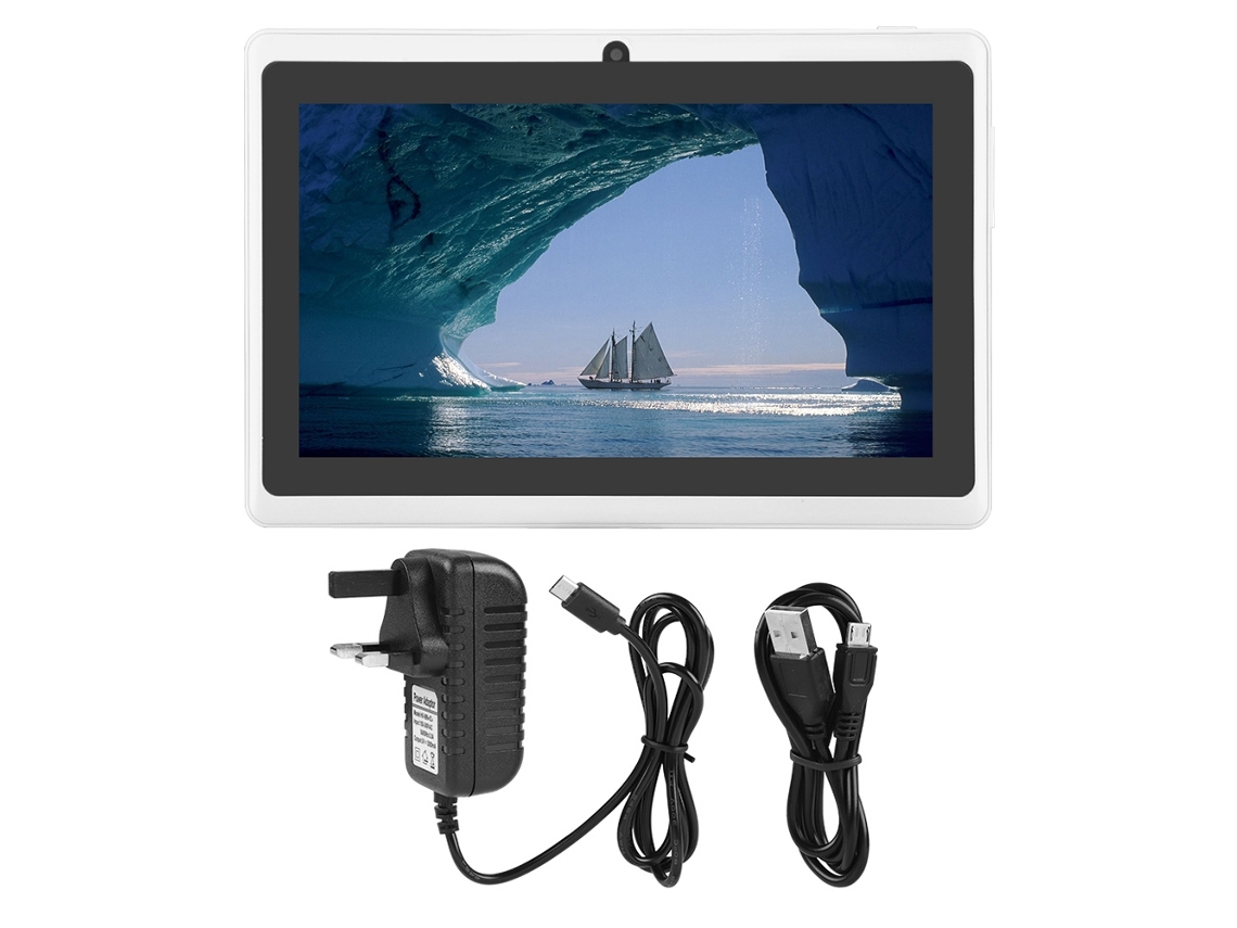 Tableta PC Mini Compacta 7 HD 8g ROM Quad Core Wi-Fi Bluetooth Android Blanco Dorado Claro
