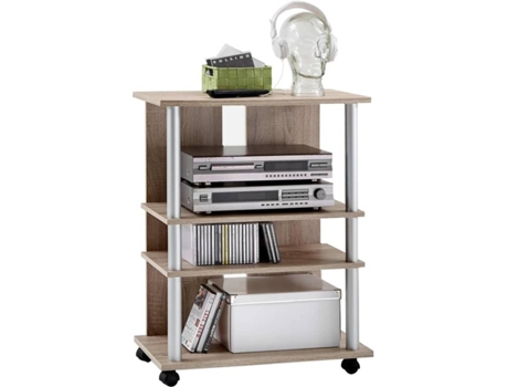 FMD Estantería de TV/equipo música 3 compartimentos roble 65x40x79,2cm