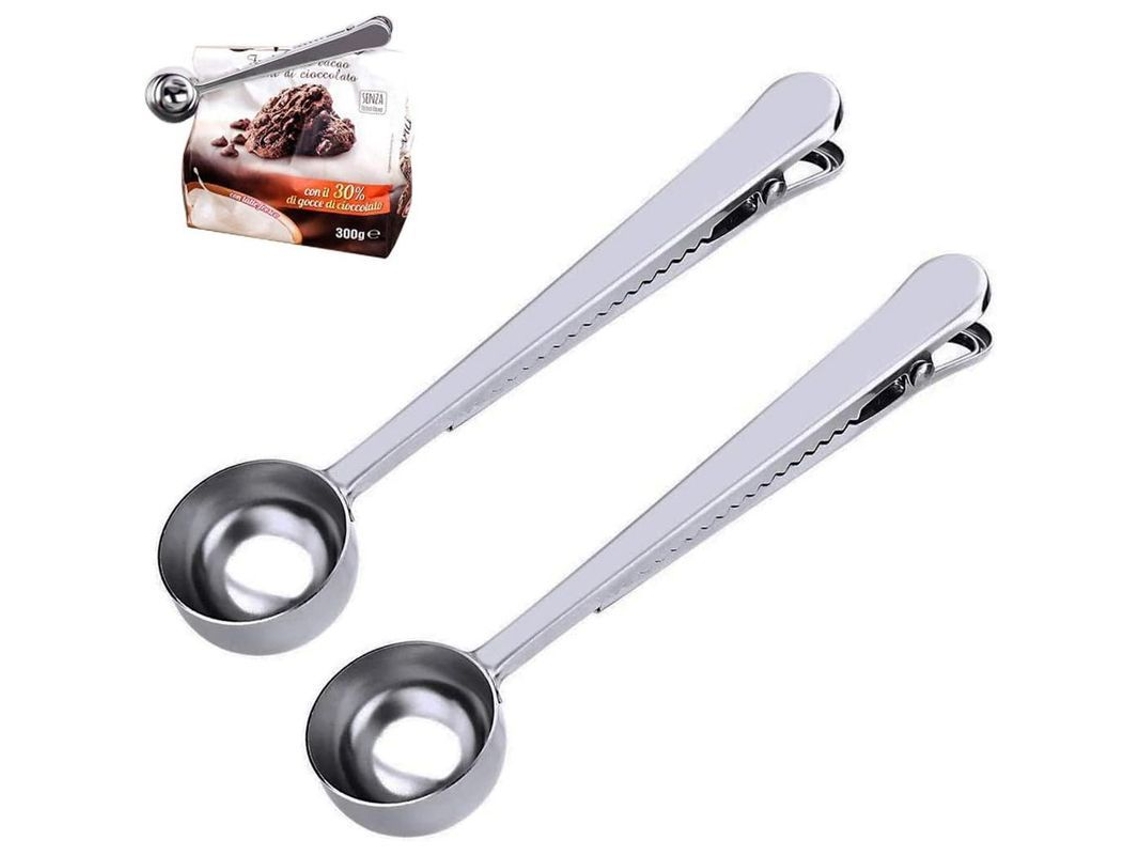 2026-2 Cucharaditas De Café Con Clip De Sellado Para Bolsas De Café 15ml Acero Inoxidable