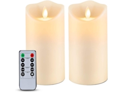 Velas LED impermeables para exteriores con control remoto y temporizador (paquete de 2)