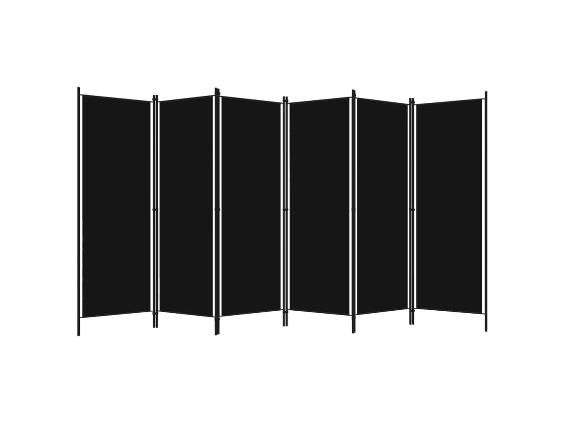 Biombo Divisor | Biombo Separador | Separador De Ambientes De 6 Paneles Negro 300x180 Cm
