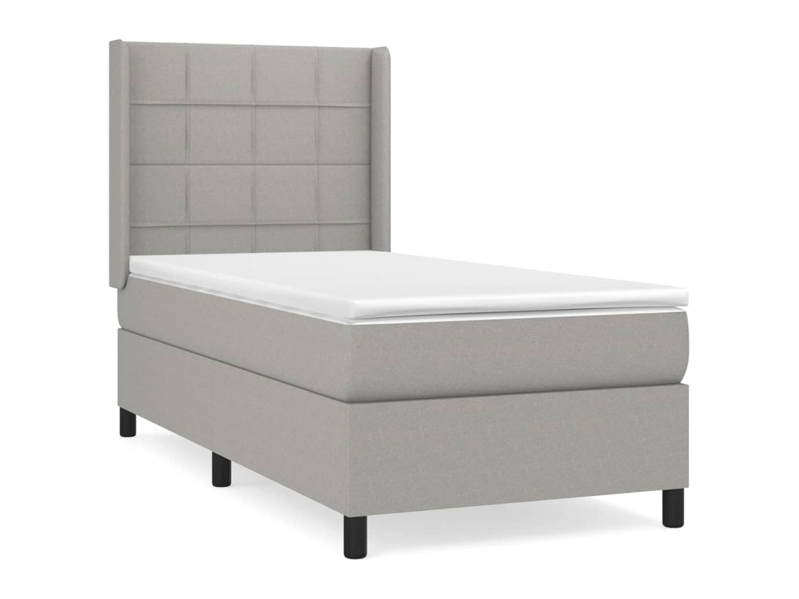 Maison Exclusive - Cama Box Spring Con Colchón Tela Gris Claro 100x200 Cm