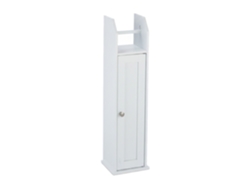 Relaxdays Suporte De Papel Higiénico Em Pé, Estreito, Para 5 Rolos, Armário De Banho, Mdf, Hbt 78,5 X 20 X 18 Cm, Branco