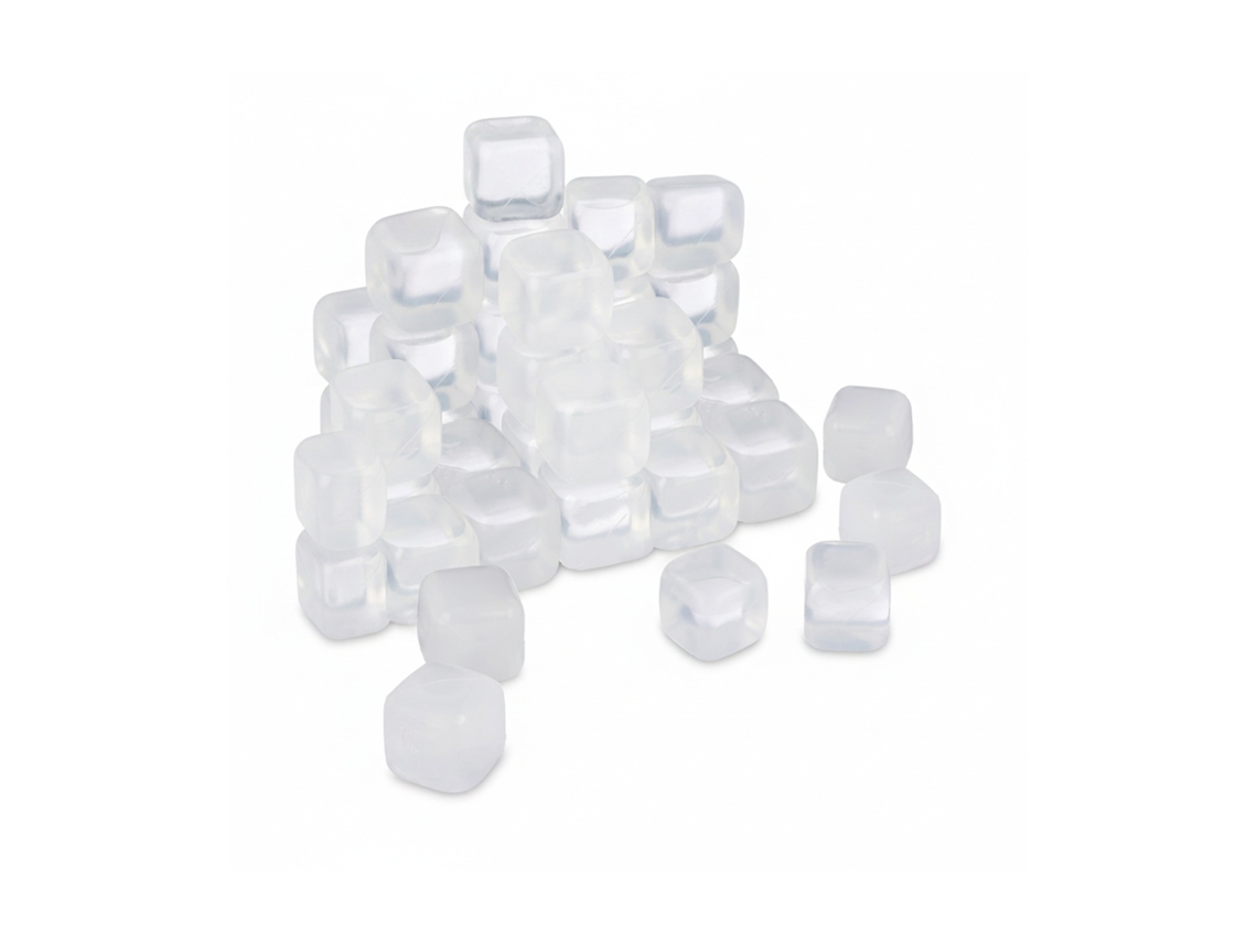 Relaxdays Cubitos De Hielo Reutilizables, 24 Unidades, Xxl, Cubos De Hielo Plásticos Para Fiestas, Transparentes