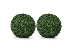 Omni-pelota De Planta Artificial Simulada Decorativa Plástica Topiario Para Hogar Balcón Boda Verde 15 Pulgadas 2pcs