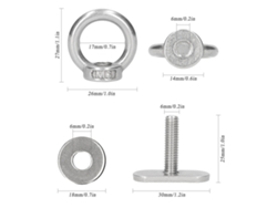 Adaptador De Riel De Acero Inoxidable Para Kayaks De Pesca Con Pernos En T Y Tuercas De Ojo Para Una Fijación Rápida.