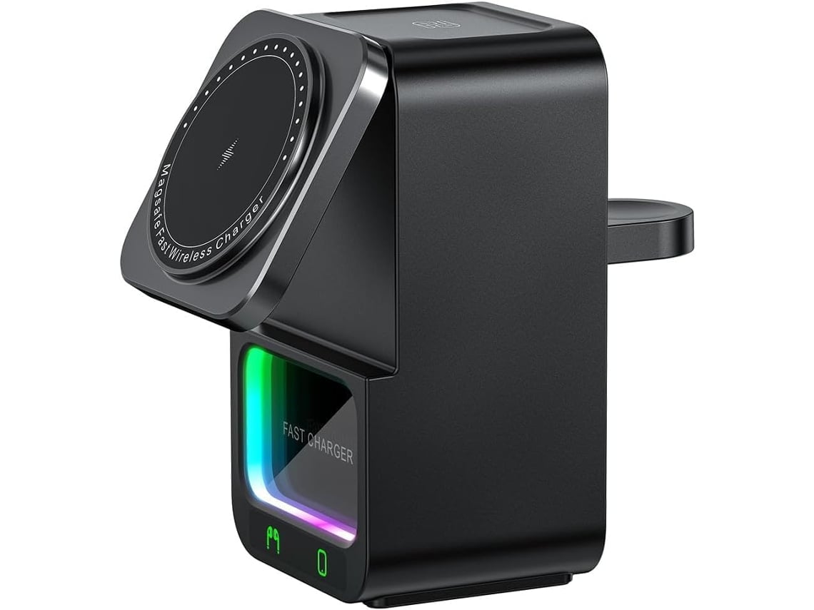 Altavoz Bluetooth Con Cargador Inalámbrico Magnético, 5 En 1 Para Escuchar Música Y Cargar Simultáneamente (negro)