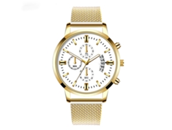 Reloj De Pulsera De Cuarzo Para Hombre Con Correa De Malla Moderna Y Pantalla Analógica (oro Rosa)