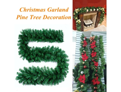 Guirnalda navideña de 2,7 M, decoraciones de ratán, árbol de Navidad