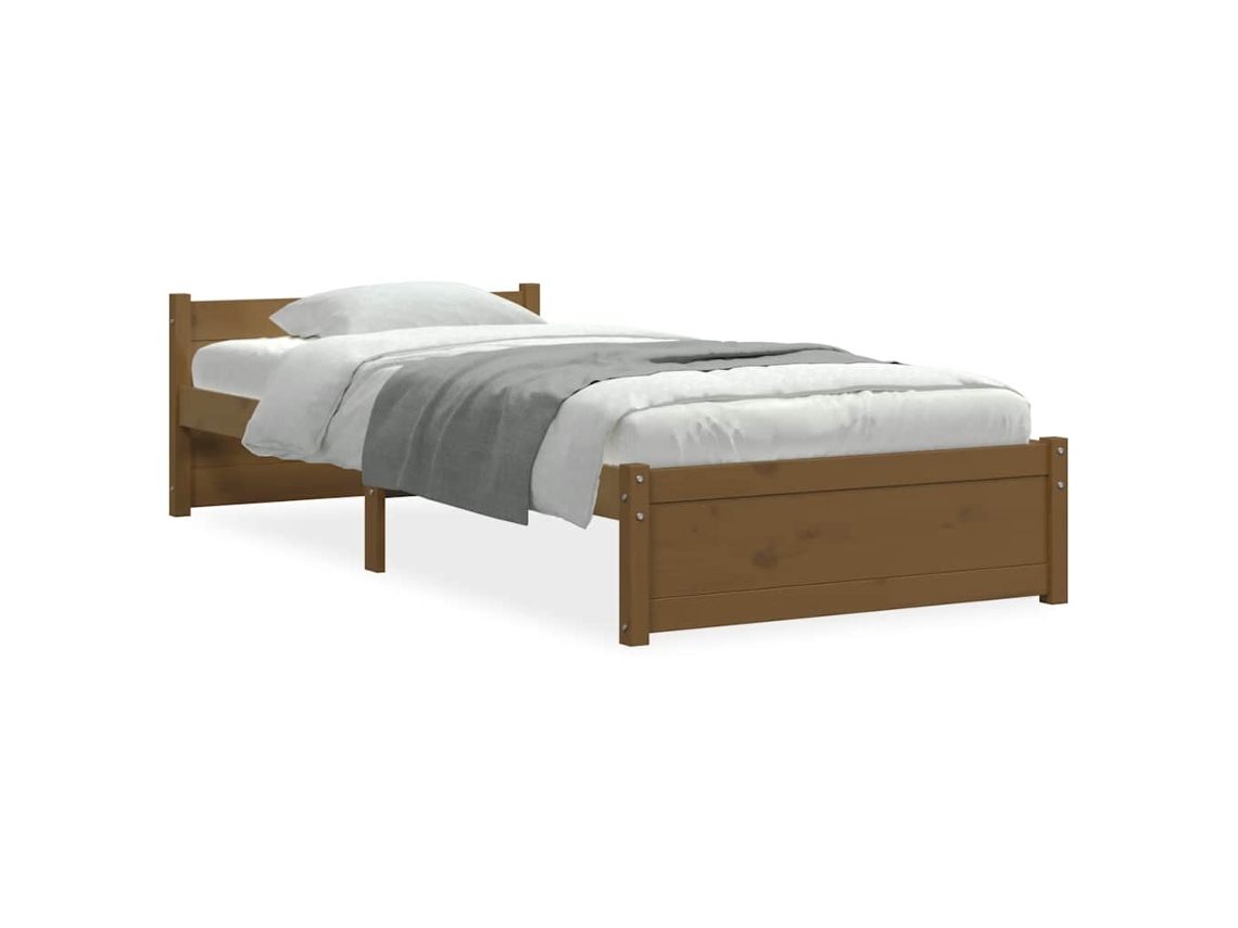 Maison Exclusive - Estructura Cama Sin Colchón Madera Maciza Marrón Miel 75x190 Cm