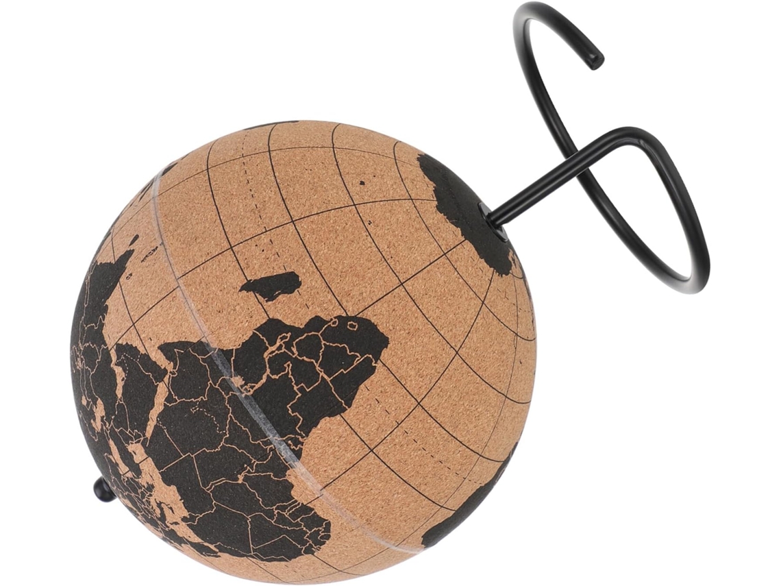 Globo Terrestre De Mesa Em Cortiça Preta, 15 Cm, Com Suporte Estável, Decoração Educativa Para Jovens