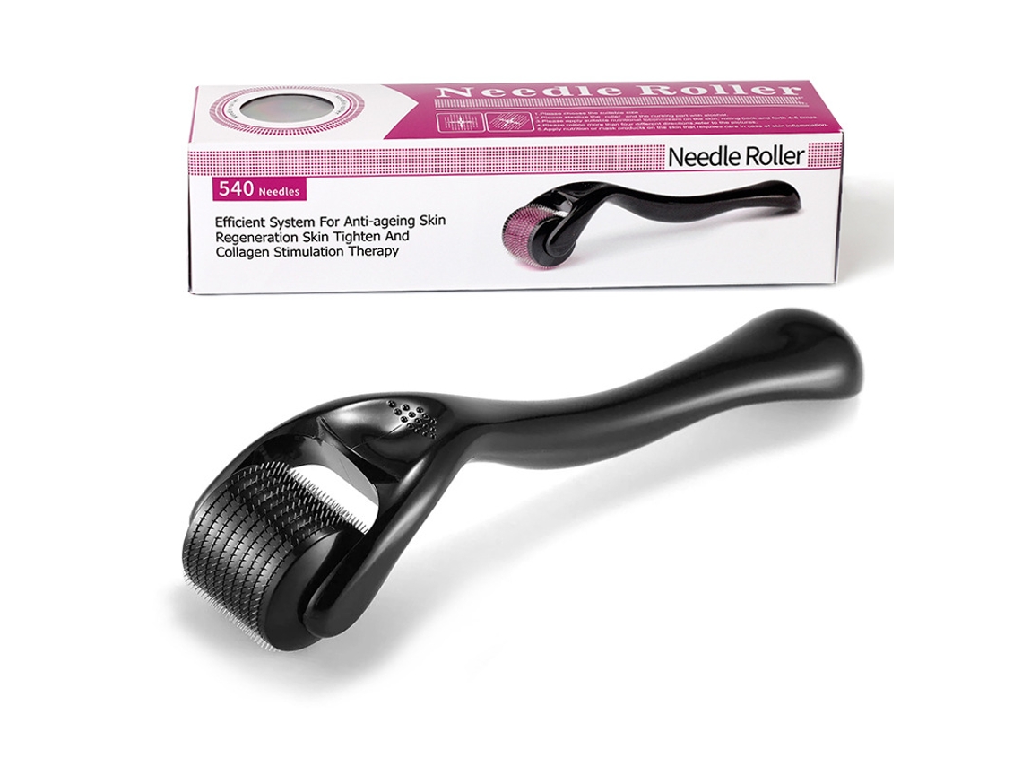 Rodillo de microagujas estéril 540 Beauty, rodillo de microagujas desechable Beauty, mango negro, rueda negra de 0,3 mm Chennnls