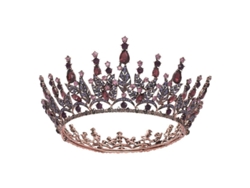 Corona De Reina Con Cristales, Tiara Negra Para Bodas, Cumpleaños Y Fiestas De Disfraces (morado)