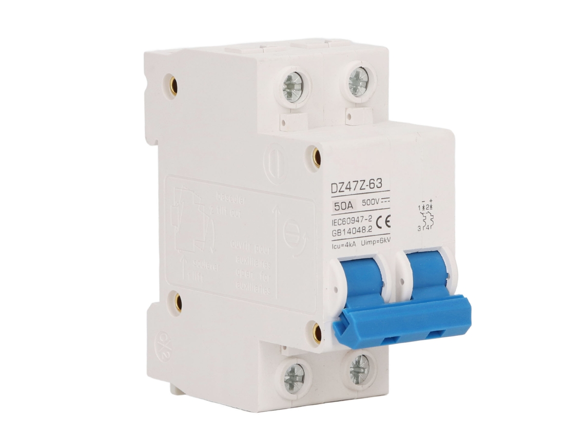 2026velora-disjuntor De Corrente Contínua Mini 2p 50a 500v Para Sistema Solar Pv, 4ka Icu 6kv Uimp, Disparo Rápido
