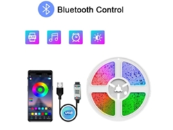 5m 300led Light Strip Usb Bluetooth Rgb 5v Led Retroiluminación Fita De Lámpara Flexible Gusshious