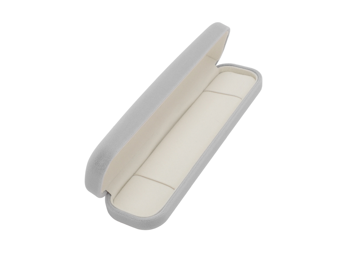 Caja De Regalo De Terciopelo Gris Claro Con Forro Suave Para Pulseras, Collares Y Pendientes.