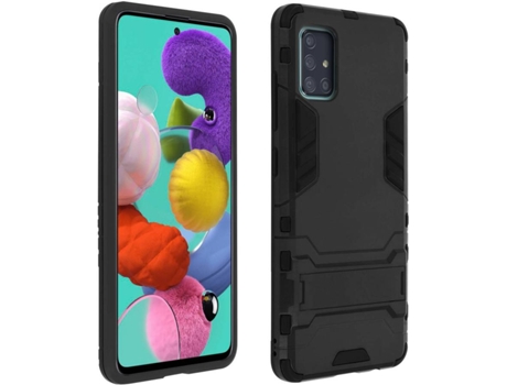 Carcasa con Soporte Samsung Galaxy A51 AVIZAR BACK-FOLKER-BK-A51 Negro