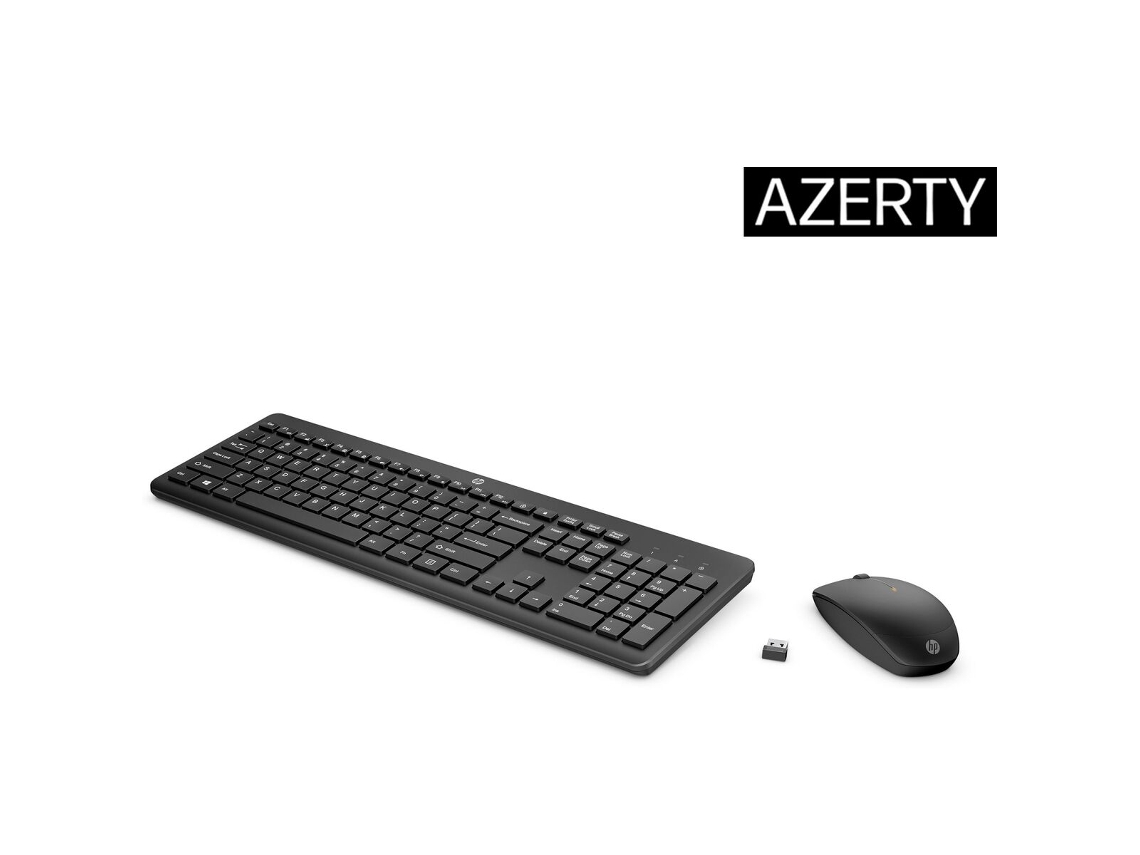 Teclado y Ratón HP 3L1F0AA (Blanco - Negro - Wi-Fi - RF - Azerty Francés)