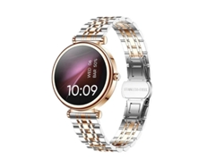 Reloj inteligente para mujer de 1,25 pulgadas, resistente al agua, con monitorización de la frecuencia cardíaca y del sueño, diseño en acero dorado rosa y función Bestvite