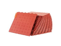 Juego de 25 baldosas y suelo modular rojo para garaje y taller Tekmaquinas