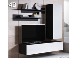 Conjunto de Muebles de TV MÓVEIS BONITOS Luke 2 (Negro y Blanco - 160x40x166 cm)