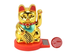 Gato De La Suerte Con Brazo Que Se Mueve, Alimentado Por Energía Solar Para La Prosperidad Y La Buena Fortuna.