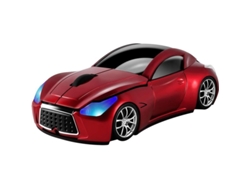 Ratón Óptico Inalámbrico De 2,4 Ghz Con Receptor Usb Para Pc/portátil, 1200 Dpi, Diseño De Coche Deportivo, Rojo.