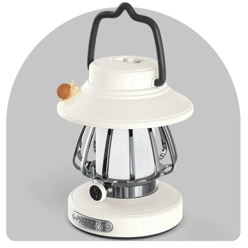 Linterna Portátil Recargable (blanca) Para Camping, Mini Luz Nocturna Para Exteriores, Funciona Con Pilas.