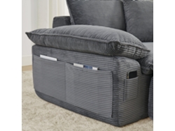 Sofá modular sin estructura de 2 plazas - color cloud, tapizado mullido, sin montar, reposapiés, bolsillos, convertible en sillón-cama - gris claro