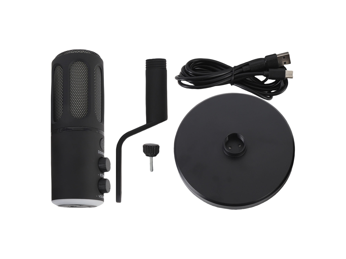 Micrófono dinámico cardioide con XLR, USB y RGB para podcasting