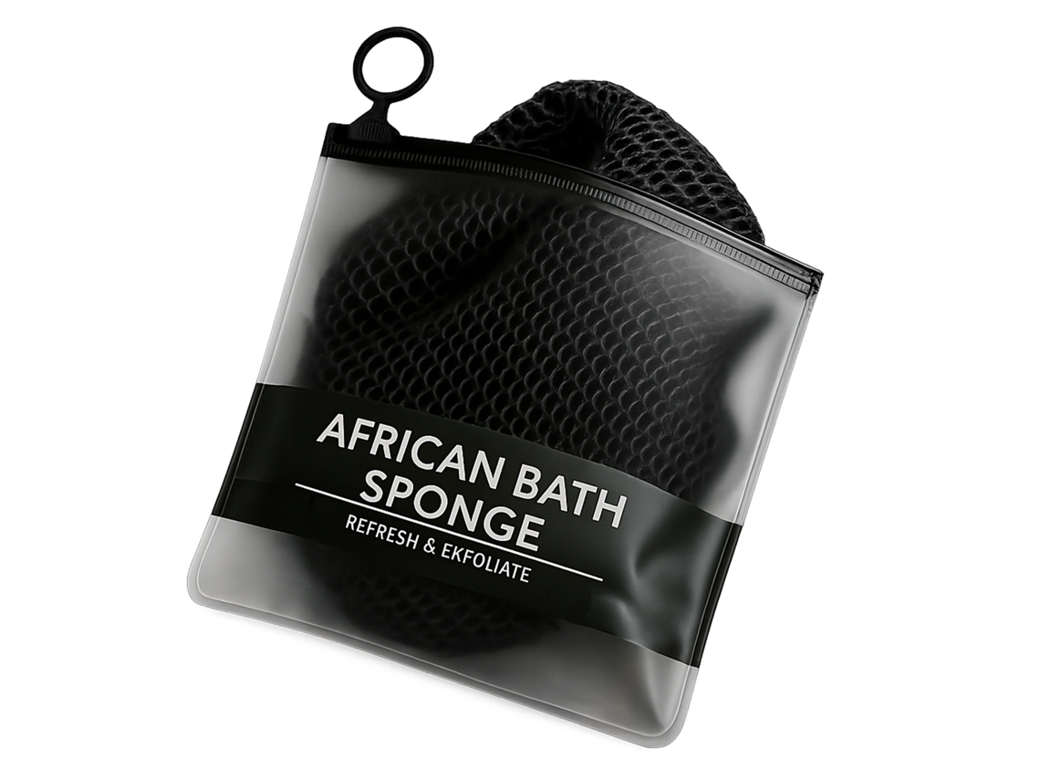 Toalla de baño exfoliante negra