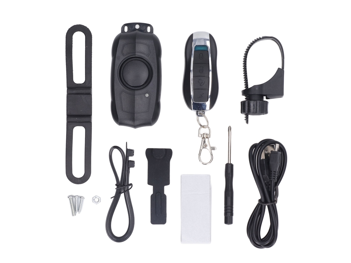 Alarma Para Vehículos Eléctricos Bicicleta Con Control Remoto Inalámbrico Vibración Carga Usb Batería Integrada
